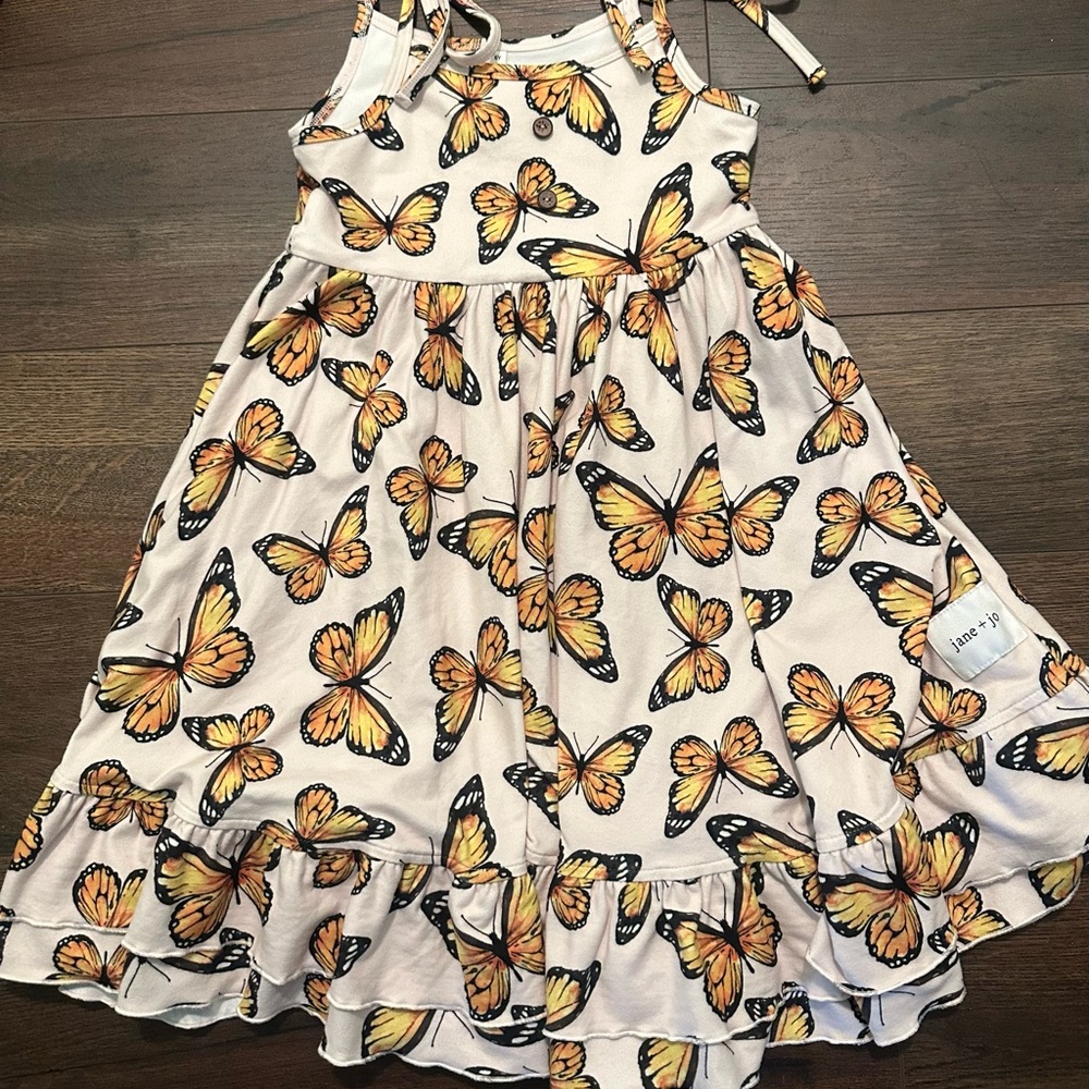 Butterfly Print Kids Dress